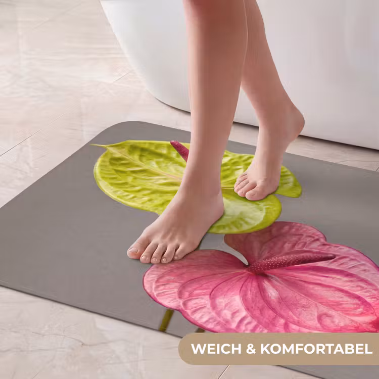 Planten - Anthurium - Groen - Roze Badmat middel -USP_ZachtDE