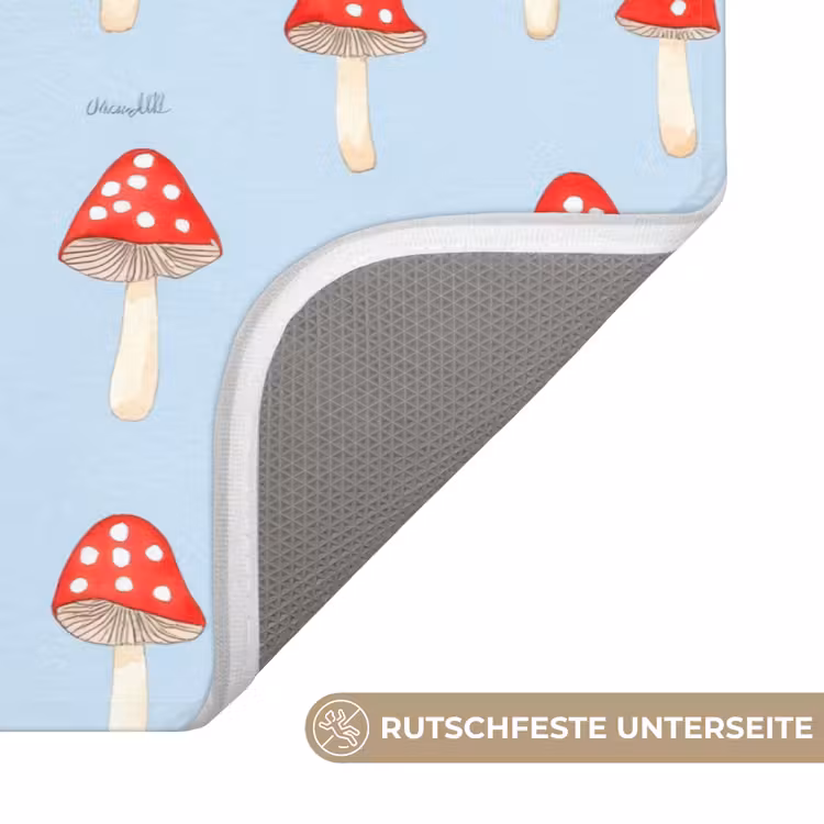 Paddenstoel -Sprookje - Blauw Badmat middel 997 -USP_AntislipDE