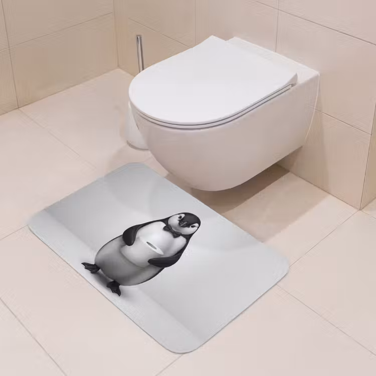 Pinguïn - WC rol - Wit Badmat middel -sfeer4