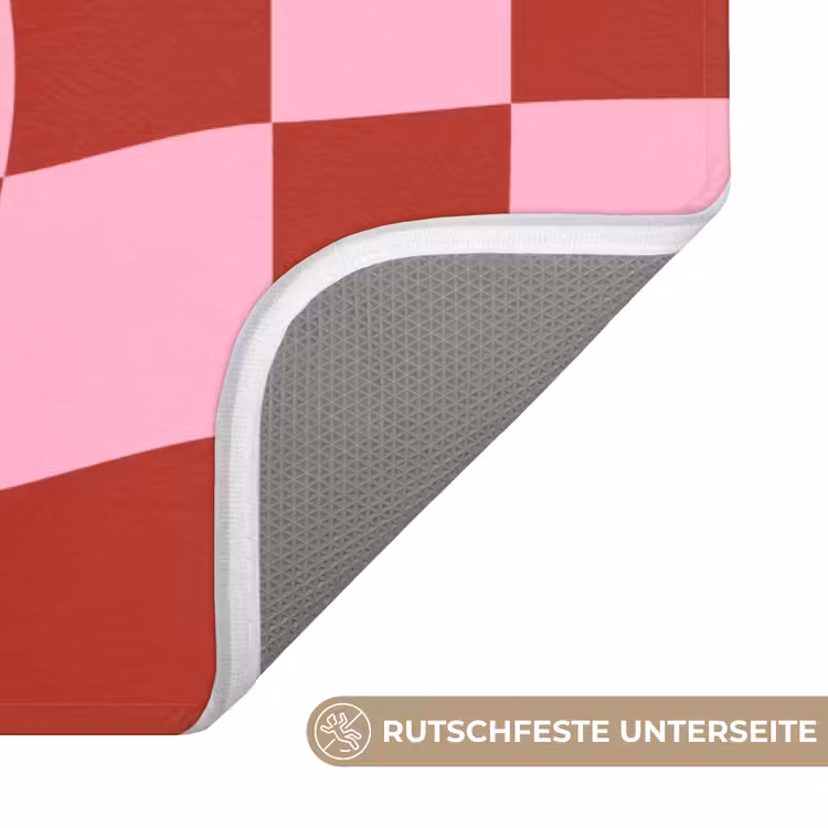 Pinky up - Geblokt - Bordeauxrood Badmat middel -USP_AntislipDE