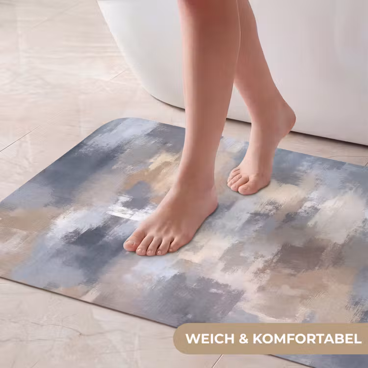 Penseelstreken - Schilderij - Beige Badmat middel -USP_ZachtDE