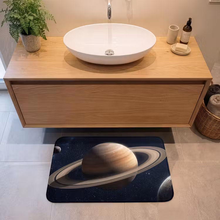 Planeten - Saturnus - Ruimte Badmat middel -sfeer1
