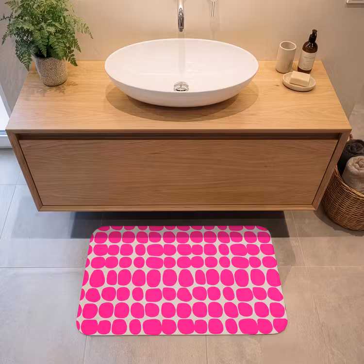 Stippen - Patroon - Roze Badmat middel 997 -sfeer1