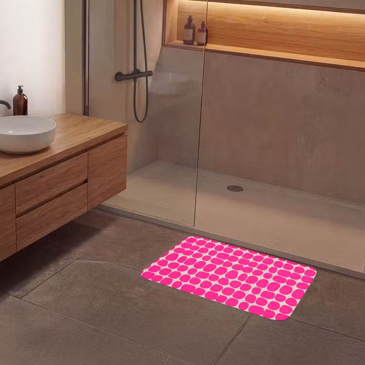 Stippen - Patroon - Roze Badmat middel 997 -sfeer2