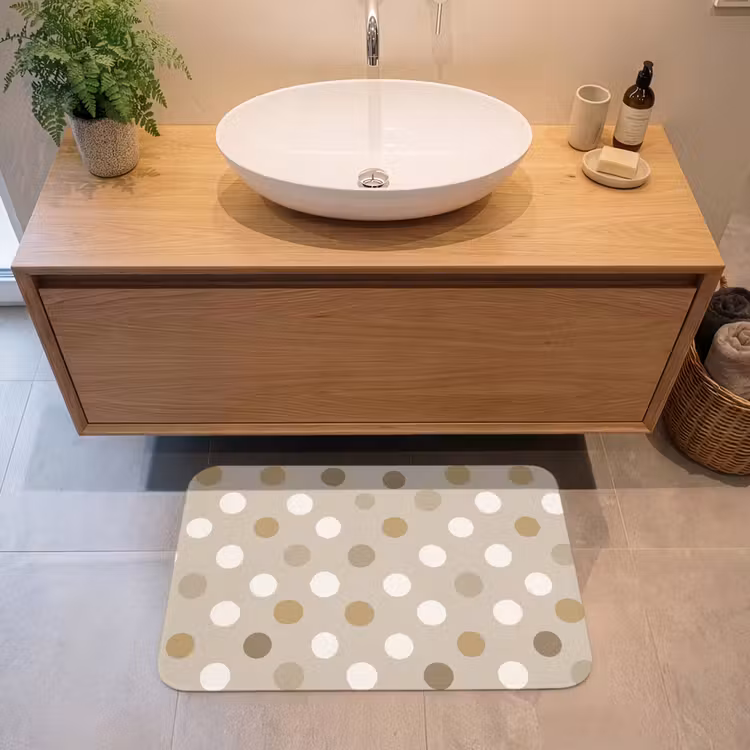 Polka - Dots - Beige Badmat middel 997 -sfeer1