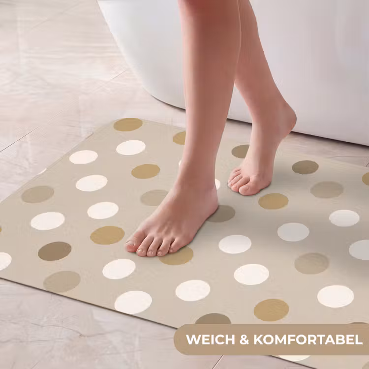 Polka - Dots - Beige Badmat middel 997 -USP_ZachtDE