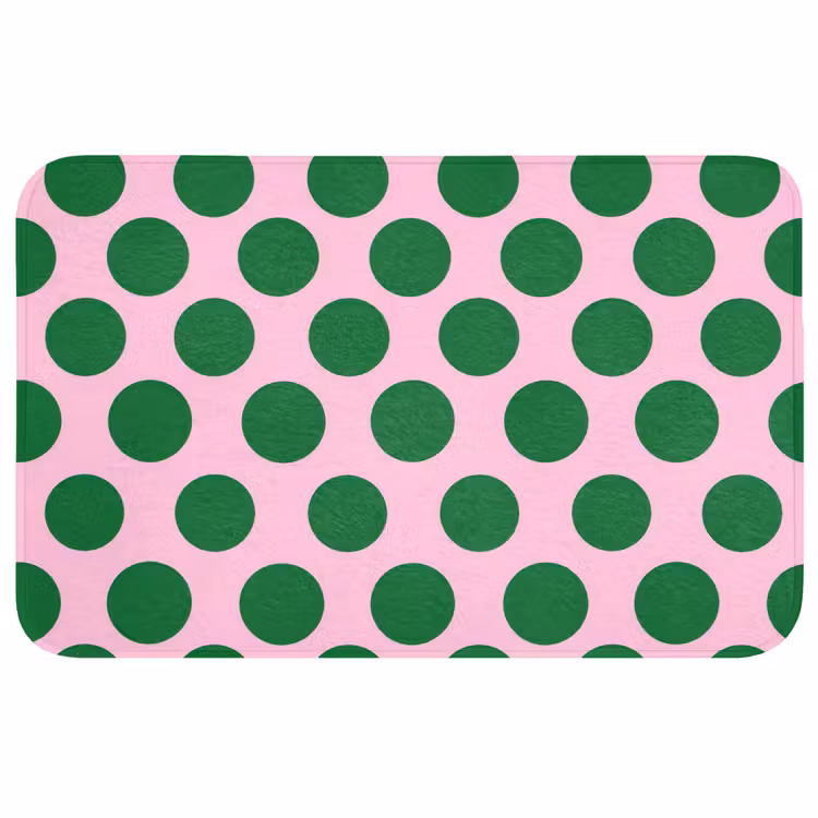 Polkadots - Patroon - Groen Badmat middel 997 -3d