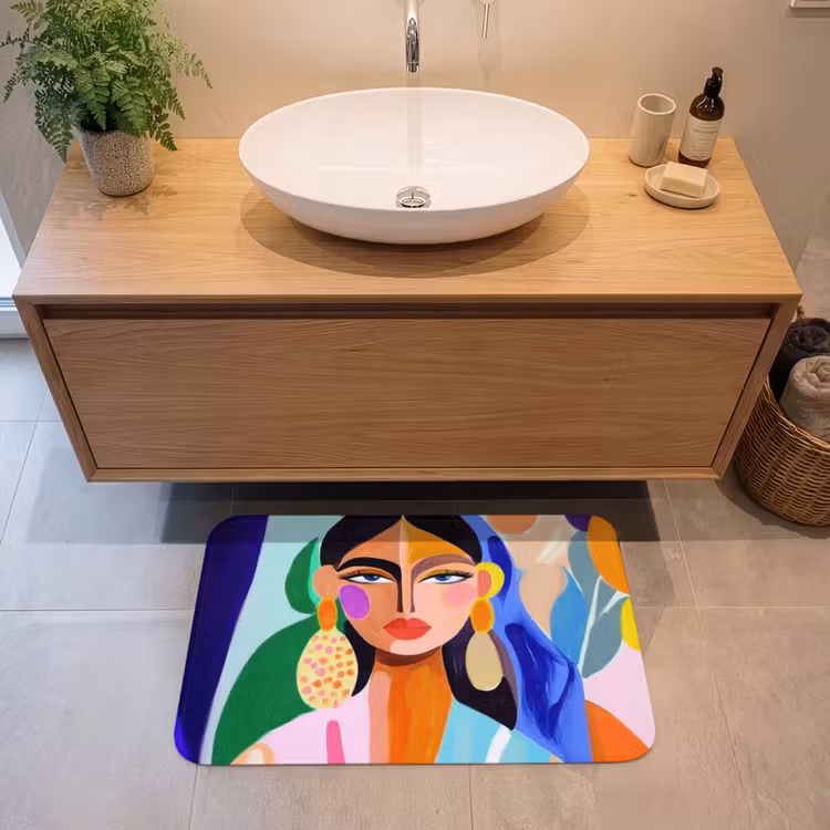 Portret - Vrouw - Modern Badmat middel -sfeer1