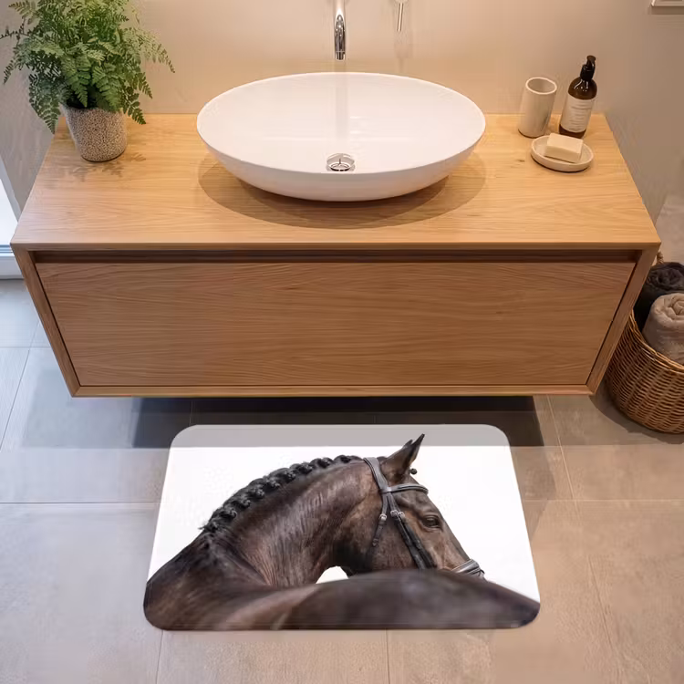 Portret - Paard - Elegant Badmat middel -sfeer1