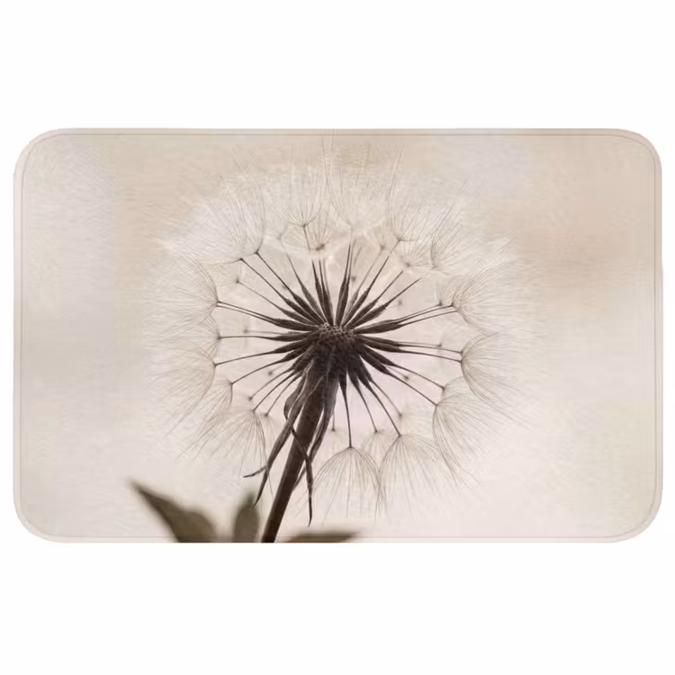 Paardenbloem - Minimalistisch - Wit Badmat middel -3d