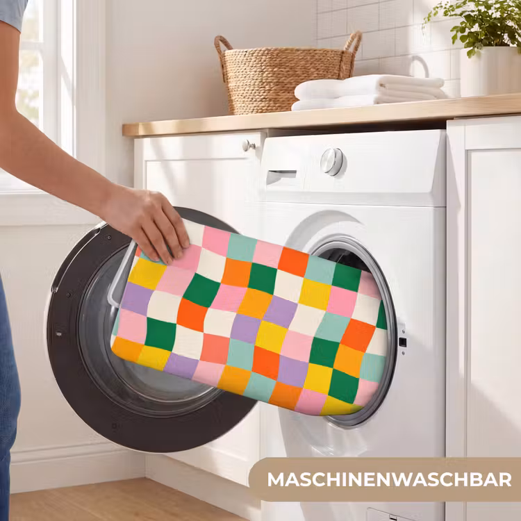 Vierkanten - Kleurrijk - Golvend Badmat middel -USP_WasbaarDE