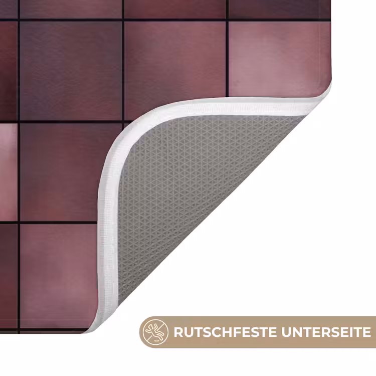 Vierkant - Tegel - Patroon - Paars Badmat middel 997 -USP_AntislipDE
