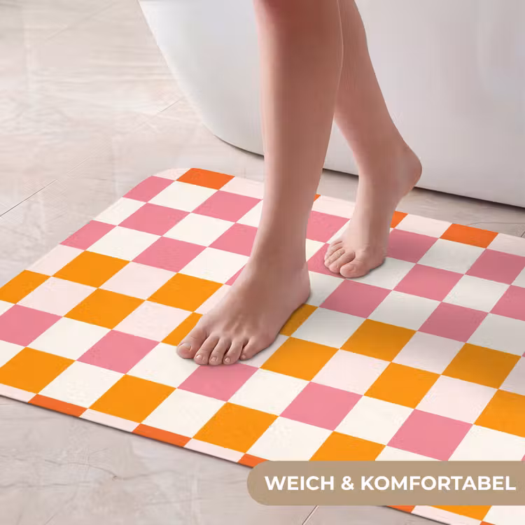 Vierkant - Patroon - Oranje Badmat middel 997 -USP_ZachtDE