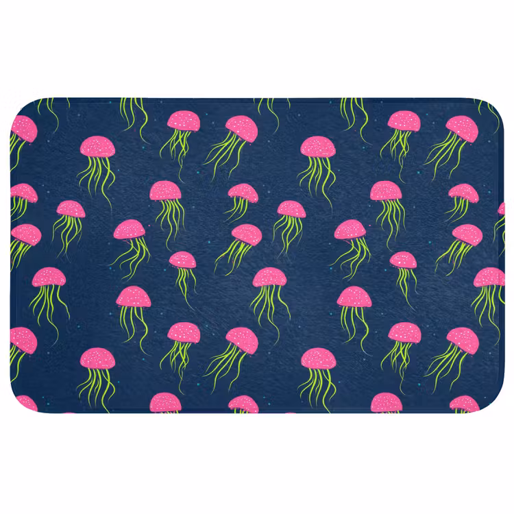 Kwallen - Diepzee - Neon Badmat middel 997 -3d