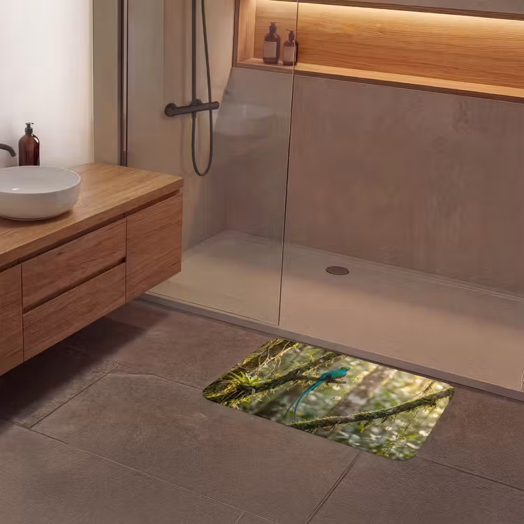 Quetzal - Jungle - Natuur - Groen Badmat middel -sfeer2