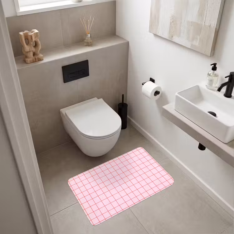Raster - Patroon - Roze Badmat middel 997 -sfeer4