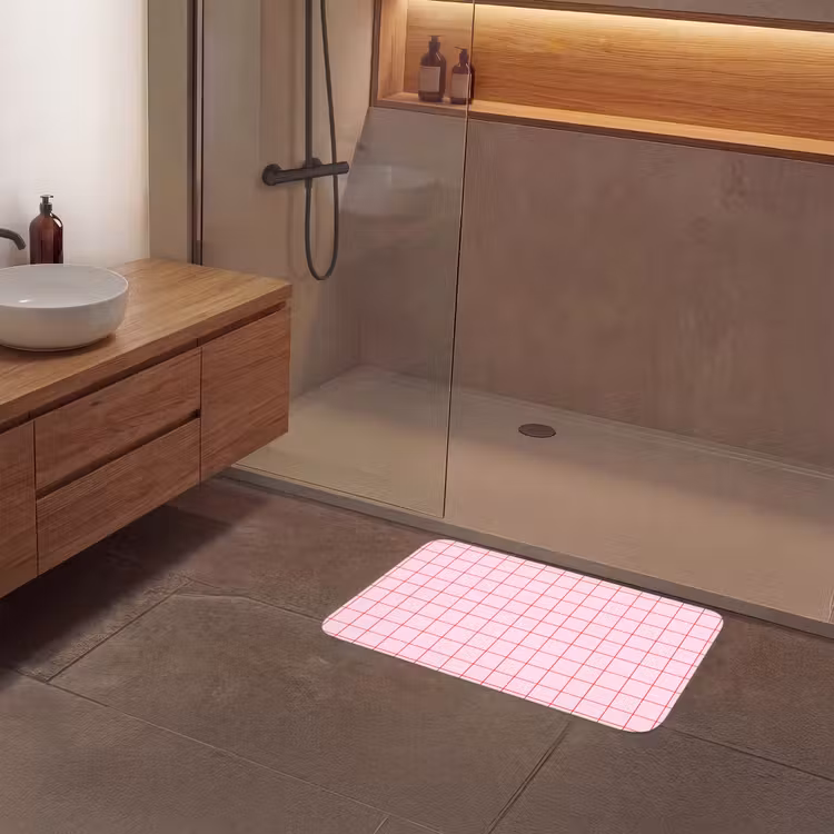 Raster - Patroon - Roze Badmat middel 997 -sfeer2