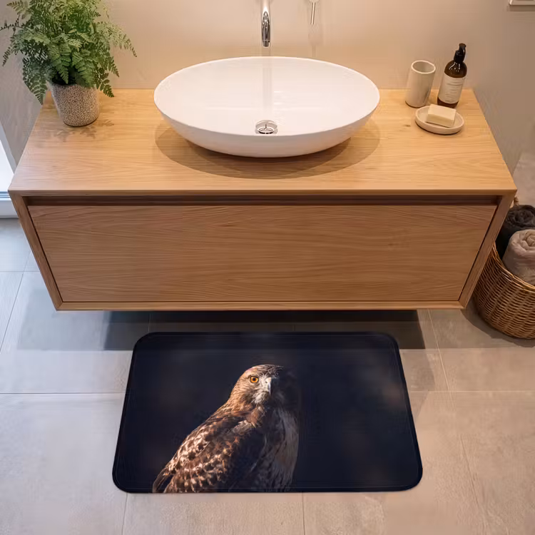 Roofvogel - Buizerd - Bruin Badmat middel -sfeer1