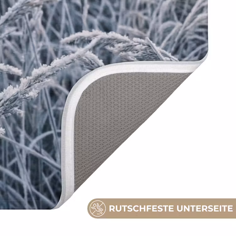Rijp - Gras - Kristallen - Winter - Minimalistisch Badmat middel -USP_AntislipDE
