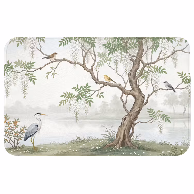 Reiger - Landschap - Groen Badmat middel -3d