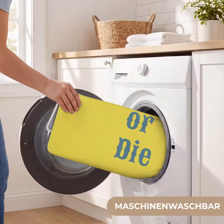 Ride or die - Geel - Blauw Badmat middel -USP_WasbaarDE