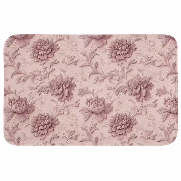 Reliëf - Pioenrozen - Roze Badmat middel 997 -3d