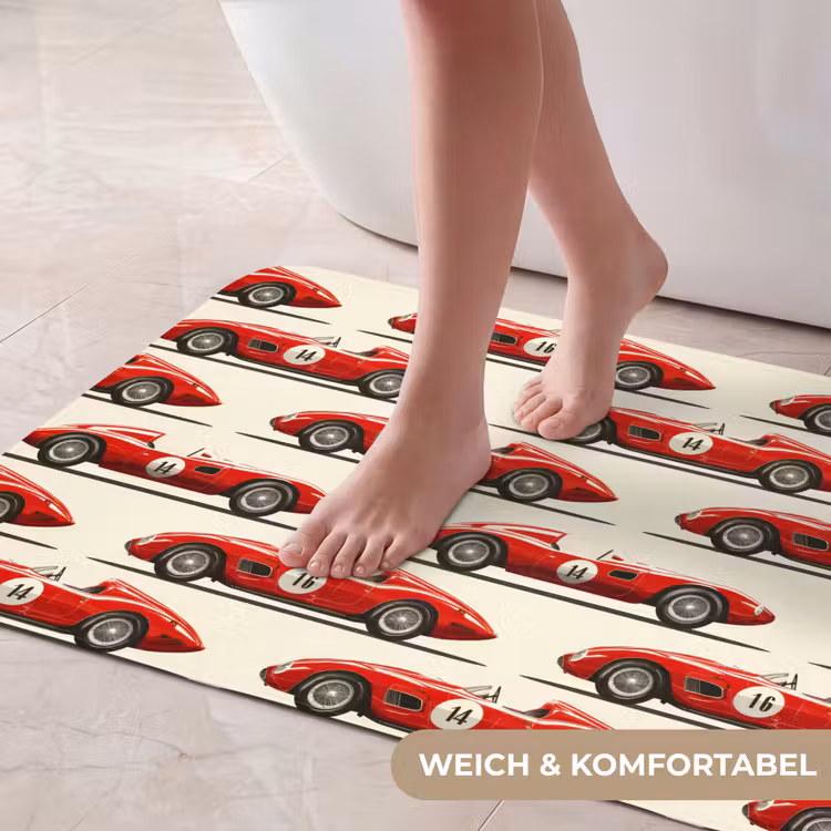 Raceauto - Retro - Rood Badmat middel 997 -USP_ZachtDE