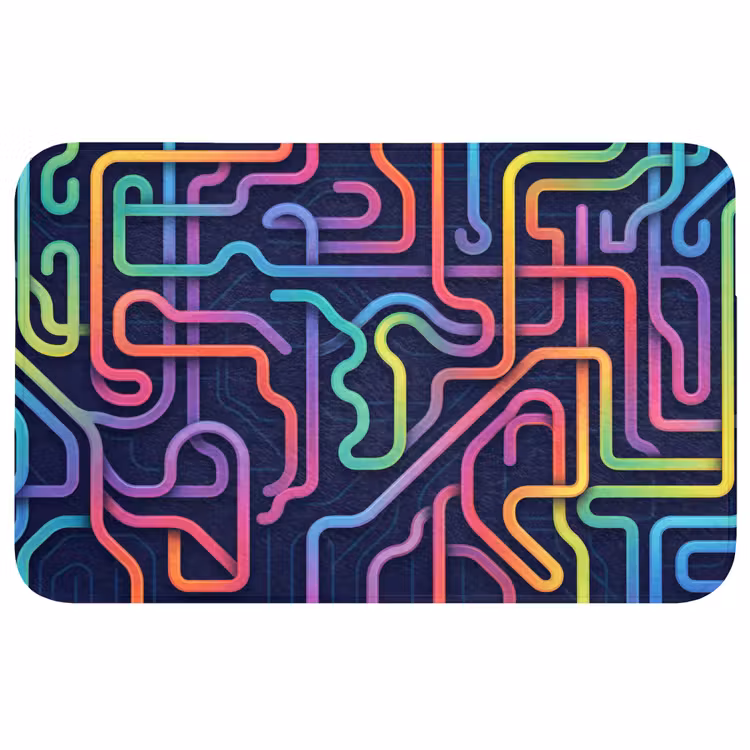 Retro - Abstract - Neon Badmat middel -3d