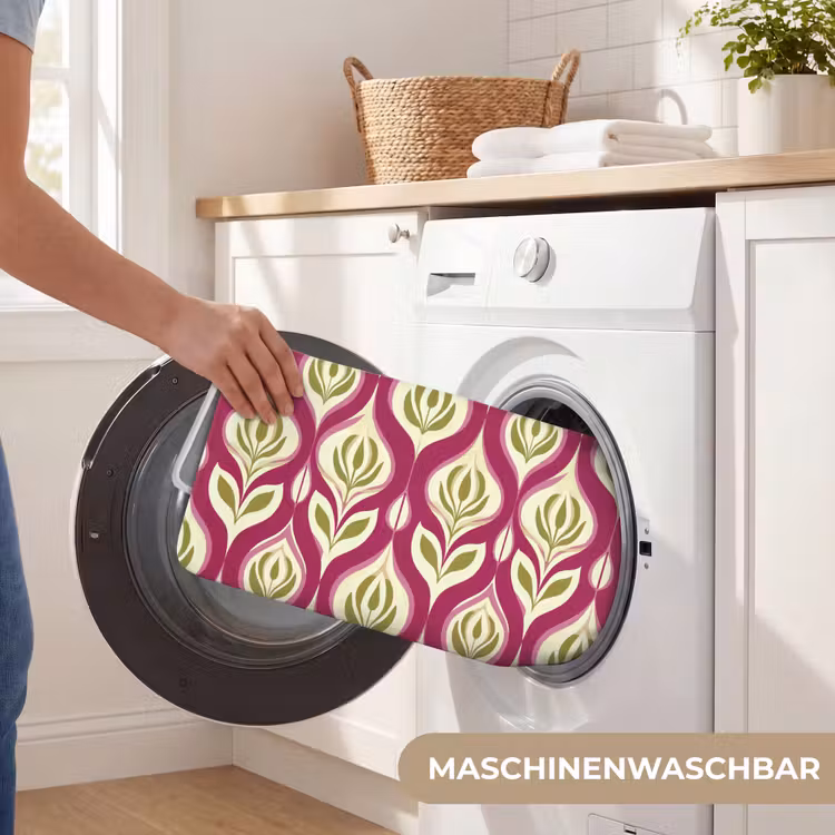Retro - Floraal - Paars Badmat middel 997 -USP_WasbaarDE