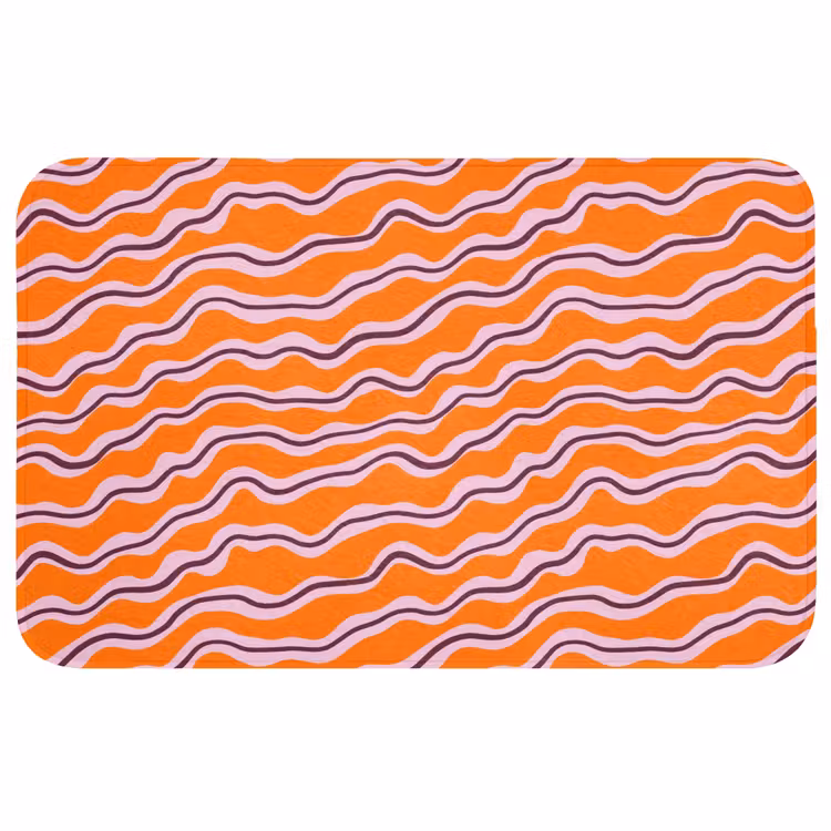Retro - Golvend - Oranje Badmat middel 997 -3d