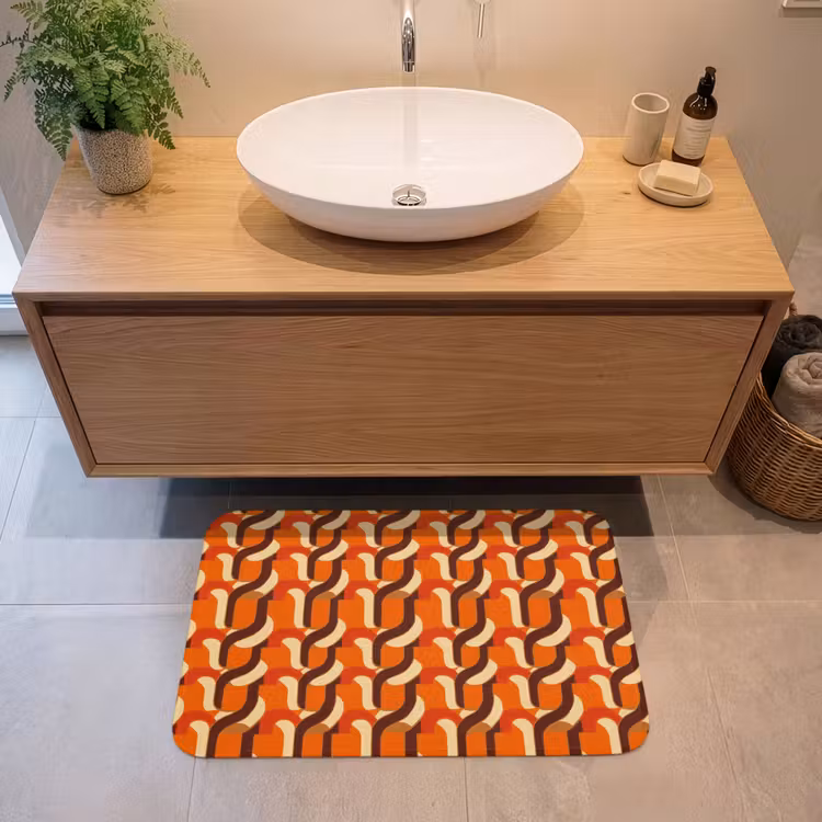 Retro - Modern - Kleurrijk Badmat middel 997 -sfeer1