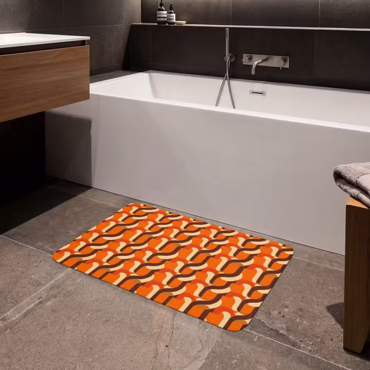 Retro - Modern - Kleurrijk Badmat middel 997 -sfeer3