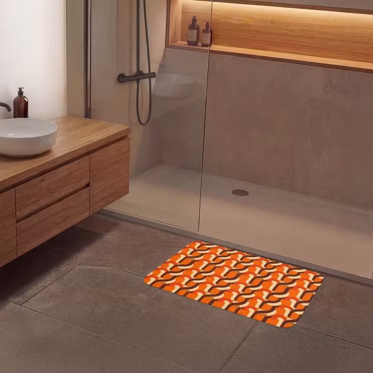 Retro - Modern - Kleurrijk Badmat middel 997 -sfeer2