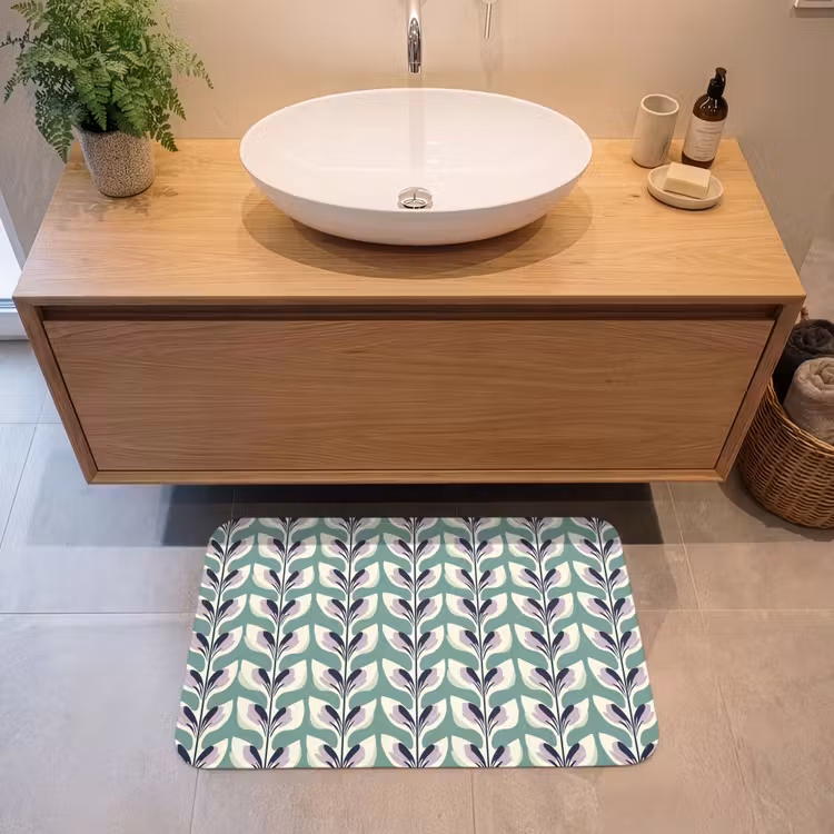 Retro - Modern - Groen Badmat middel 997 -sfeer1