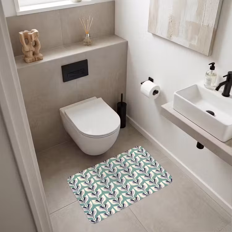 Retro - Modern - Groen Badmat middel 997 -sfeer4