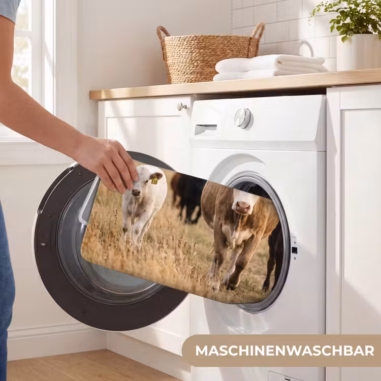 Runderen - Kudde - Landschap - Weide - Rustig Badmat middel -USP_WasbaarDE