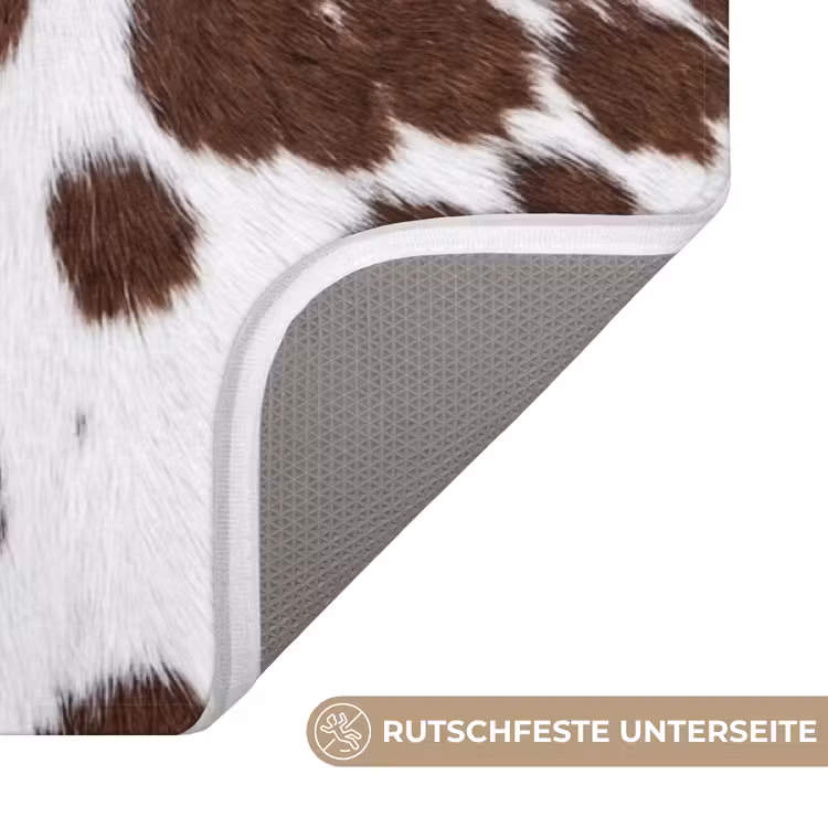 Koeienhuid - Klassiek - Bruin Badmat middel -USP_AntislipDE