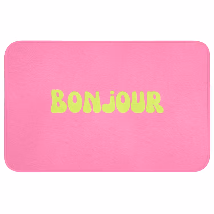 Roze - Groene bonjour - Organisch Badmat middel -3d