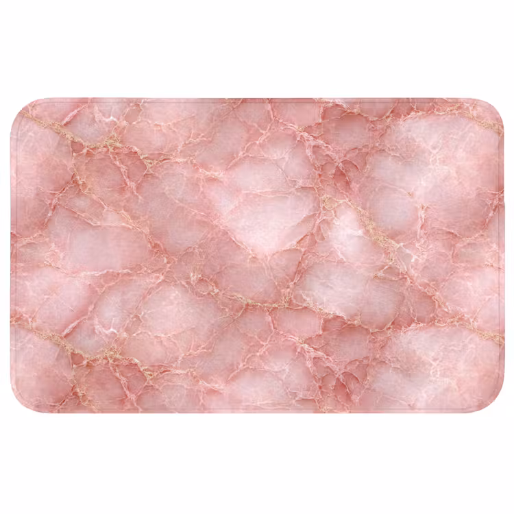 Roze - Kwarts - Goud - Marmer Badmat middel 997 -3d