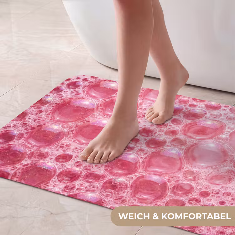 Roze - Schuim - Bubbels Badmat middel -USP_ZachtDE