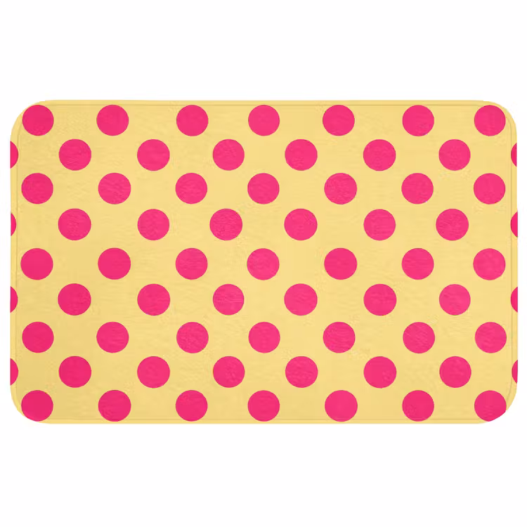 Roze - Stippen - Geel Badmat middel 997 -3d