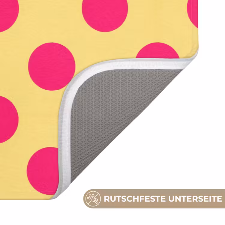 Roze - Stippen - Geel Badmat middel 997 -USP_AntislipDE