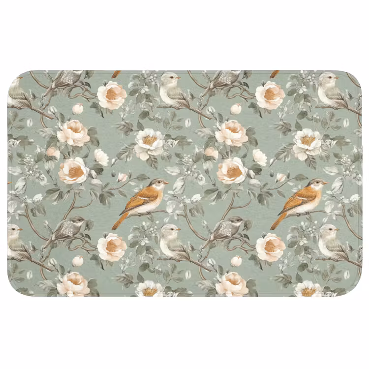 Roze - Vogels - Kleurrijk Badmat middel 997 -3d