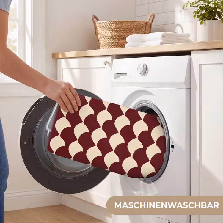 Rood - Tegelpatroon - Crème Badmat middel 997 -USP_WasbaarDE