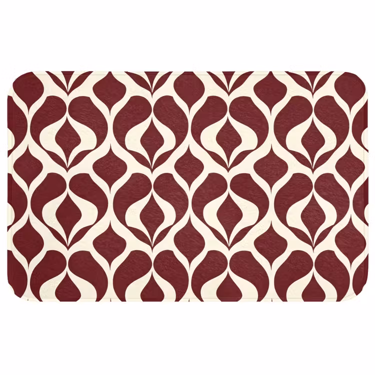 Rood - Druppelpatroon - Grafisch Badmat middel 997 -3d
