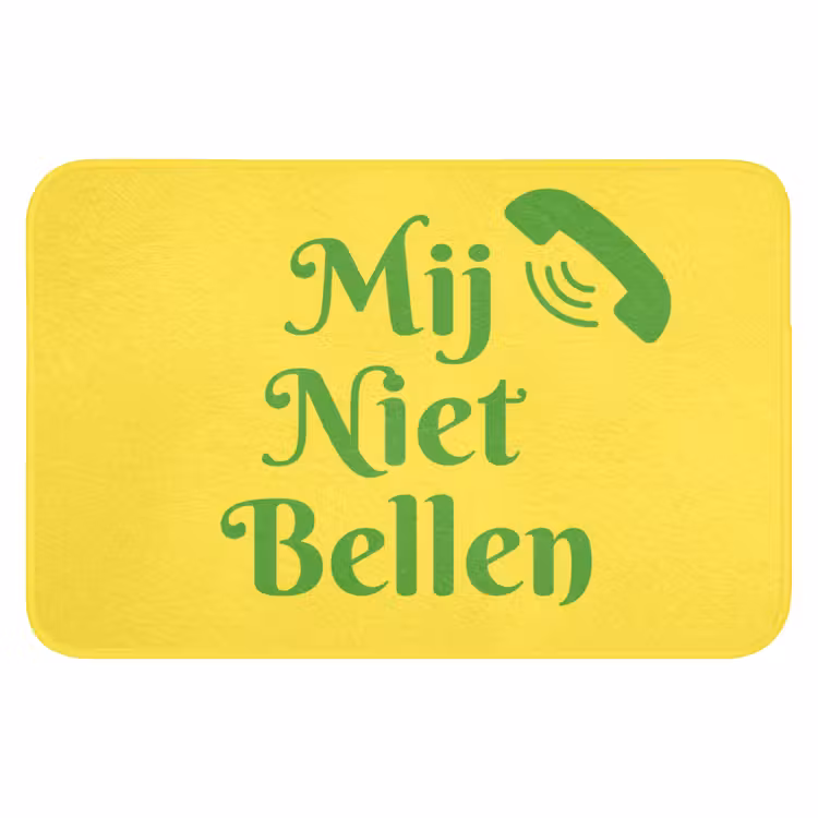 Mij niet bellen - Telefoon - Geel Badmat klein -3d