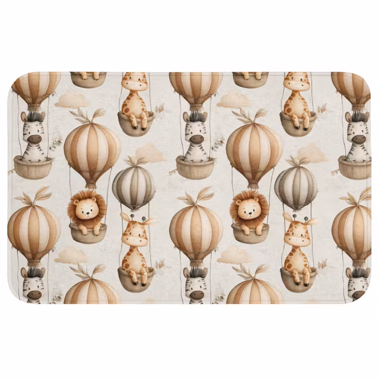 Safari - Luchtballonen - Taupe Badmat middel 997 -3d