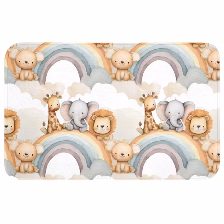 Safari - Regenboog - Kleurrijk Badmat middel 997 -3d
