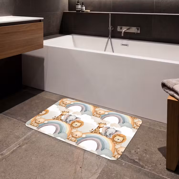 Safari - Regenboog - Kleurrijk Badmat middel 997 -sfeer3