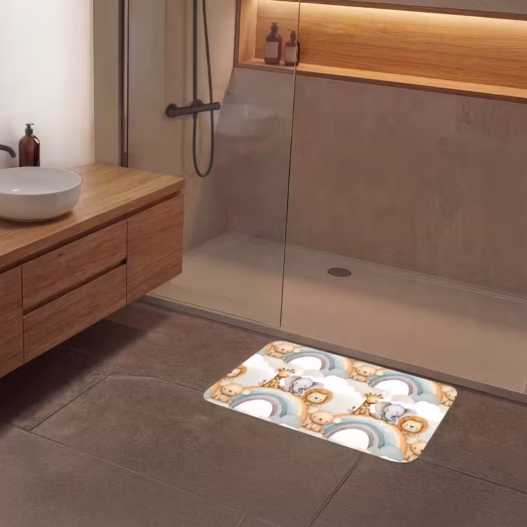 Safari - Regenboog - Kleurrijk Badmat middel 997 -sfeer2